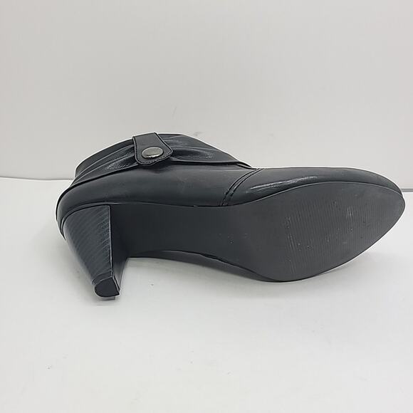 Mudd Black Faux Leather High Heel Ankle Boots Zip Booties Y2k 90s Size 10 - Picture 12 of 15